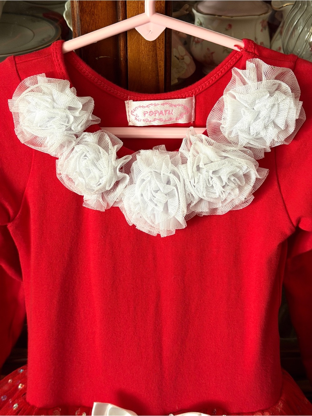 Girls Red Ruffle TuTu Dress - Picture 2 of 6